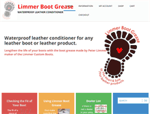 Tablet Screenshot of limmerbootgrease.com